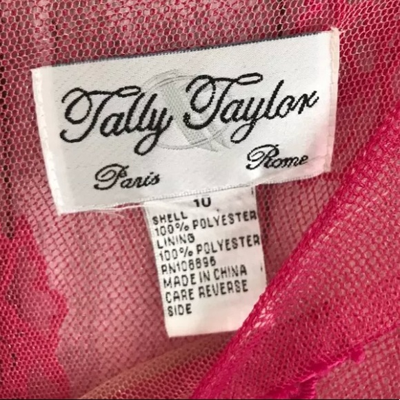 Tally Taylor Dress SZ 10 Overlay Lace Fitted VTG - Picture 3 of 8